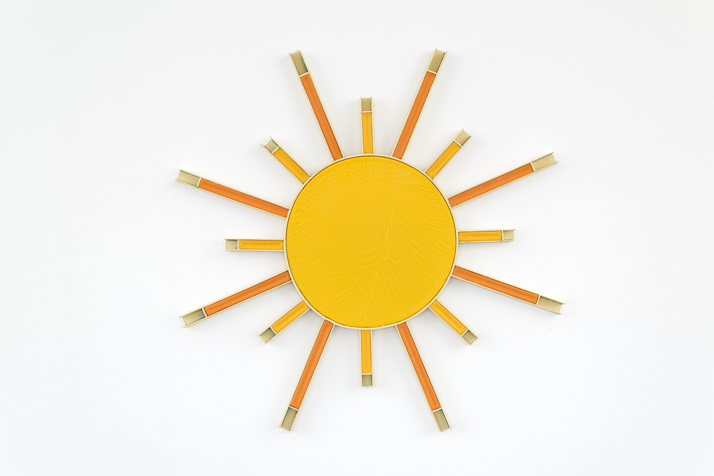 Sun, 2024, Beeswax, oil paint on iron and wood, &oslash; 105 cm