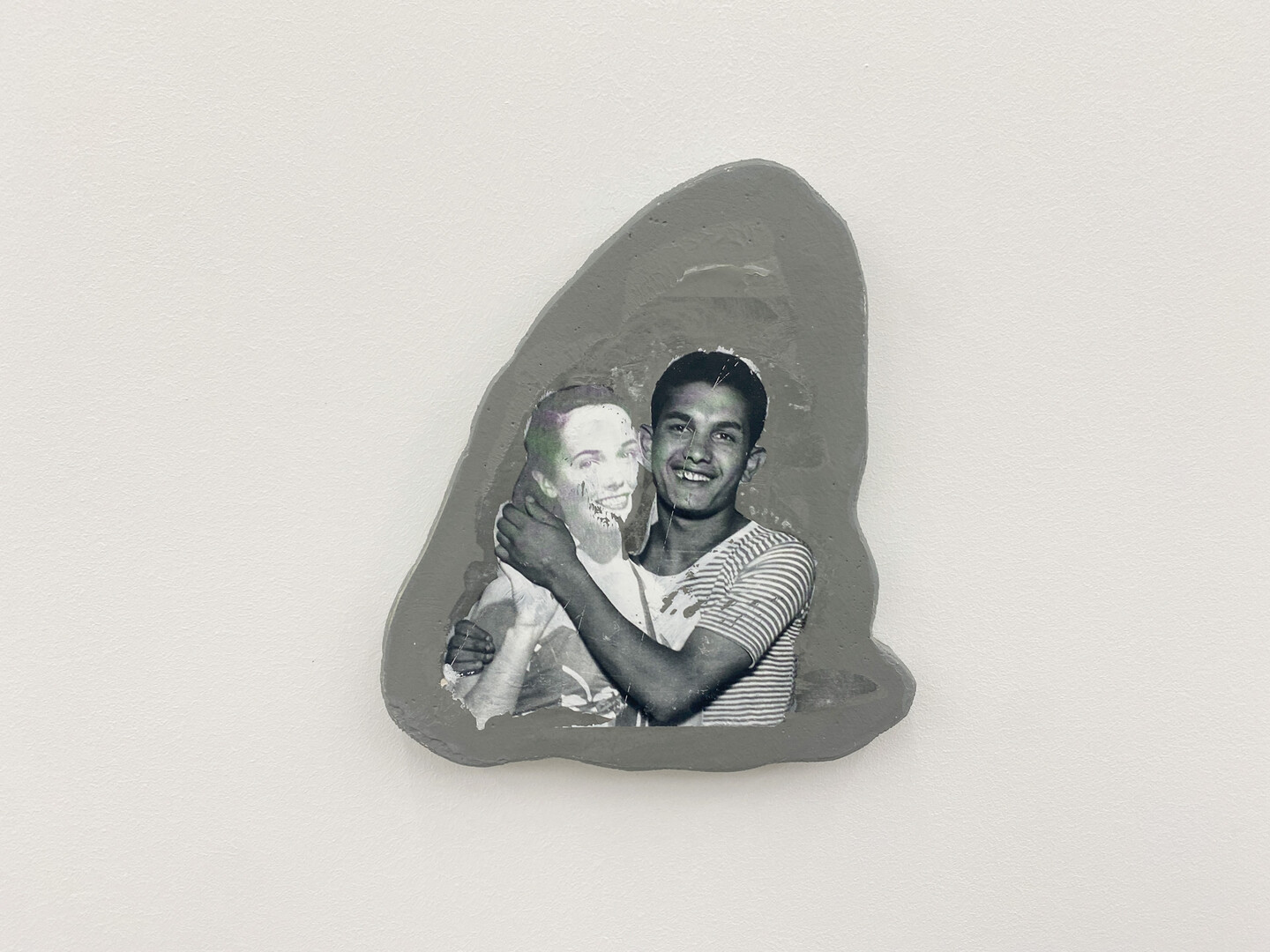 Akram Zaatari, Footnotes to Hashem el Madani’s Studio Practices #6, 2018, Print transfer on gypsum board, 15,5 x 18 cm