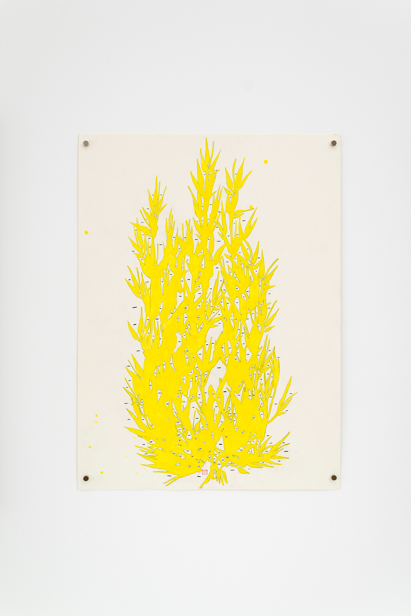 Ania Soliman, bamboo 42590, 2020, Encaustic, pigment and pencil on paper, 75 x 56 cm (unframed)