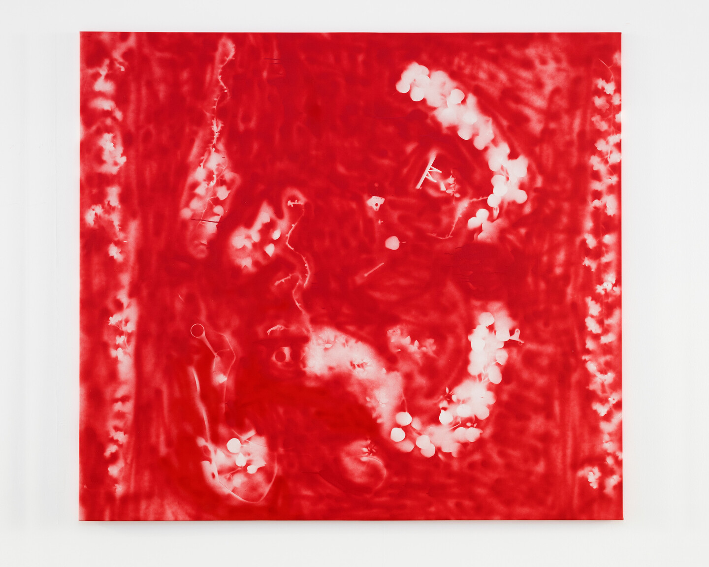 Ania Soliman, hyssop-henchmen (practice-marking) [Witnesser 7], 2022, Spray paint on canvas, 180 x 200 x 2 cm