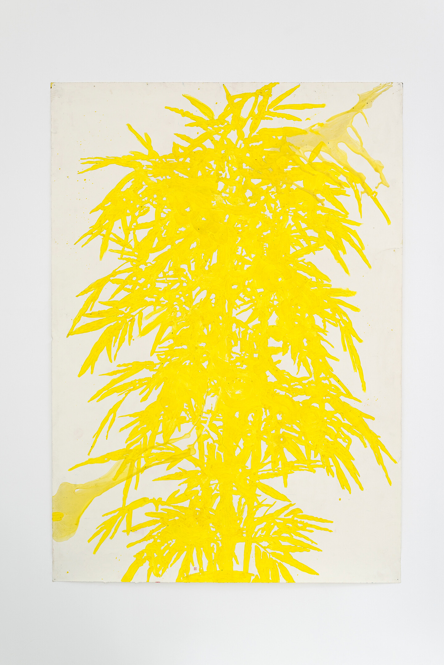Ania Soliman, bamboo 120115 (1408 leaves), 2021, Encaustic, pigment and pencil on paper, 200 x 140 cm (unframed)