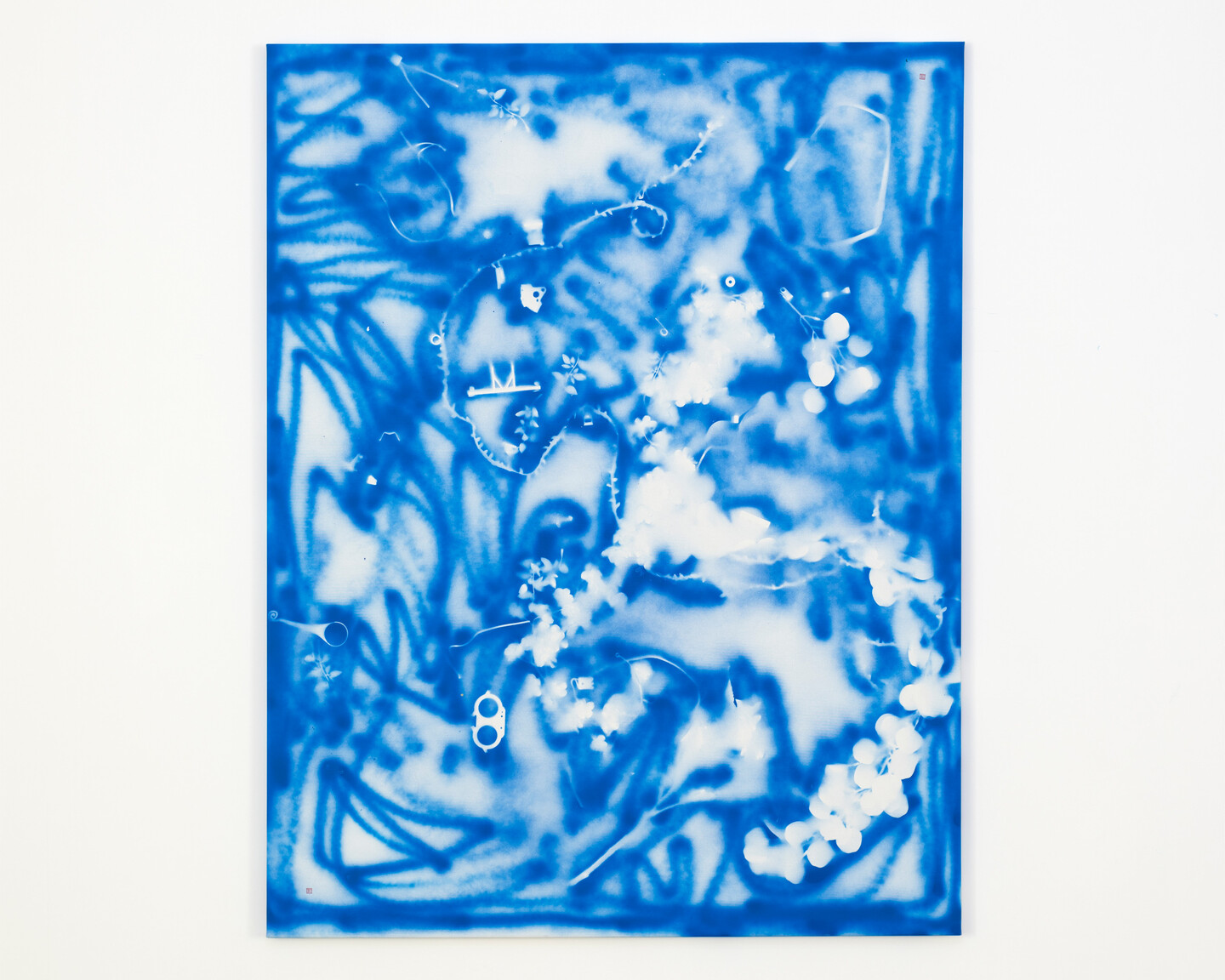 Ania Soliman, bough-helping (sniff-huck) [Witnesser 3], 2022, Spray paint on canvas, 180 x 140 x 2 cm