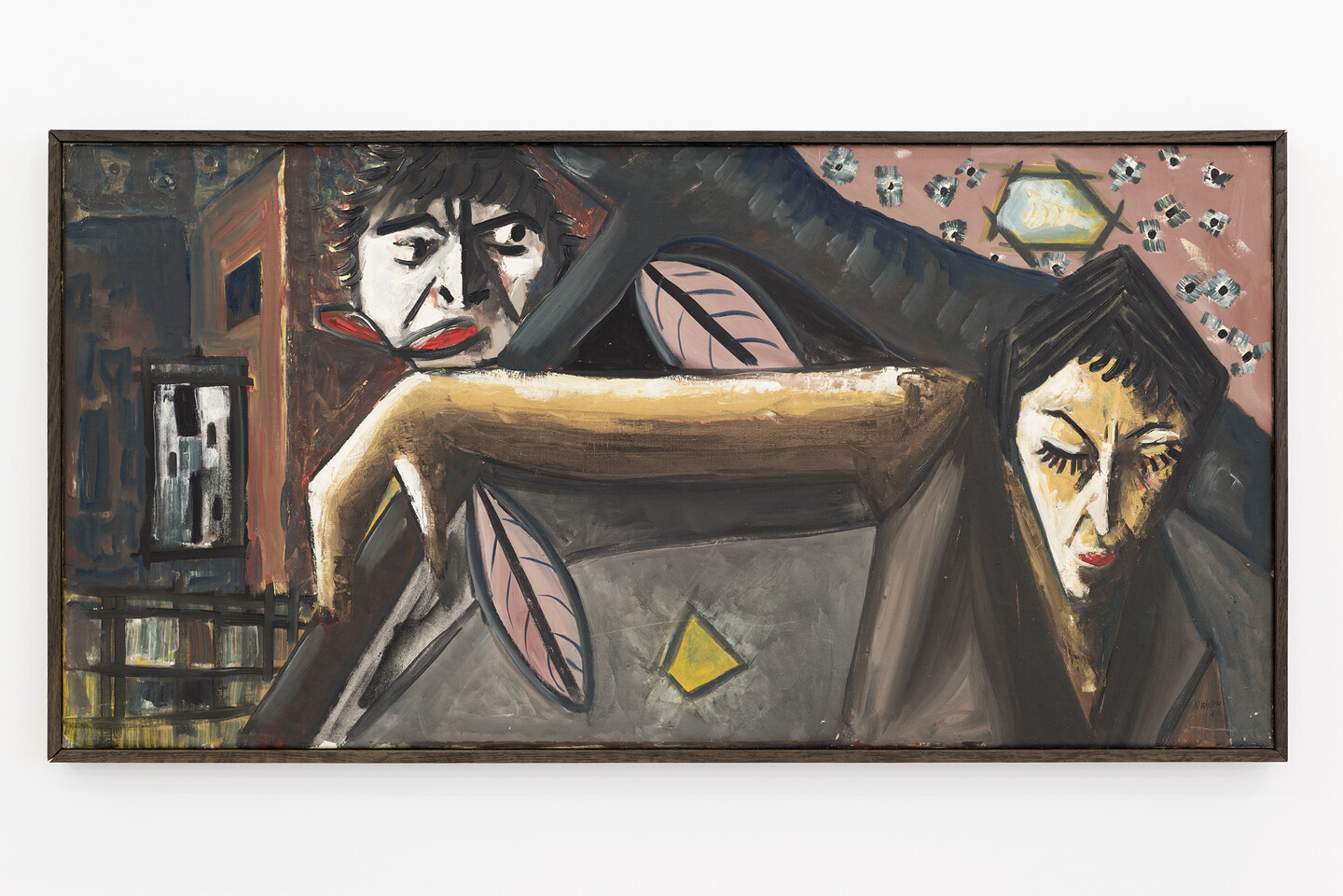 Aref El Rayess, La Torture &ndash; Algerie or OAS Terror in Algeria I, 1960, Tempera and oil on canvas, 49.5 x 99.5 cm