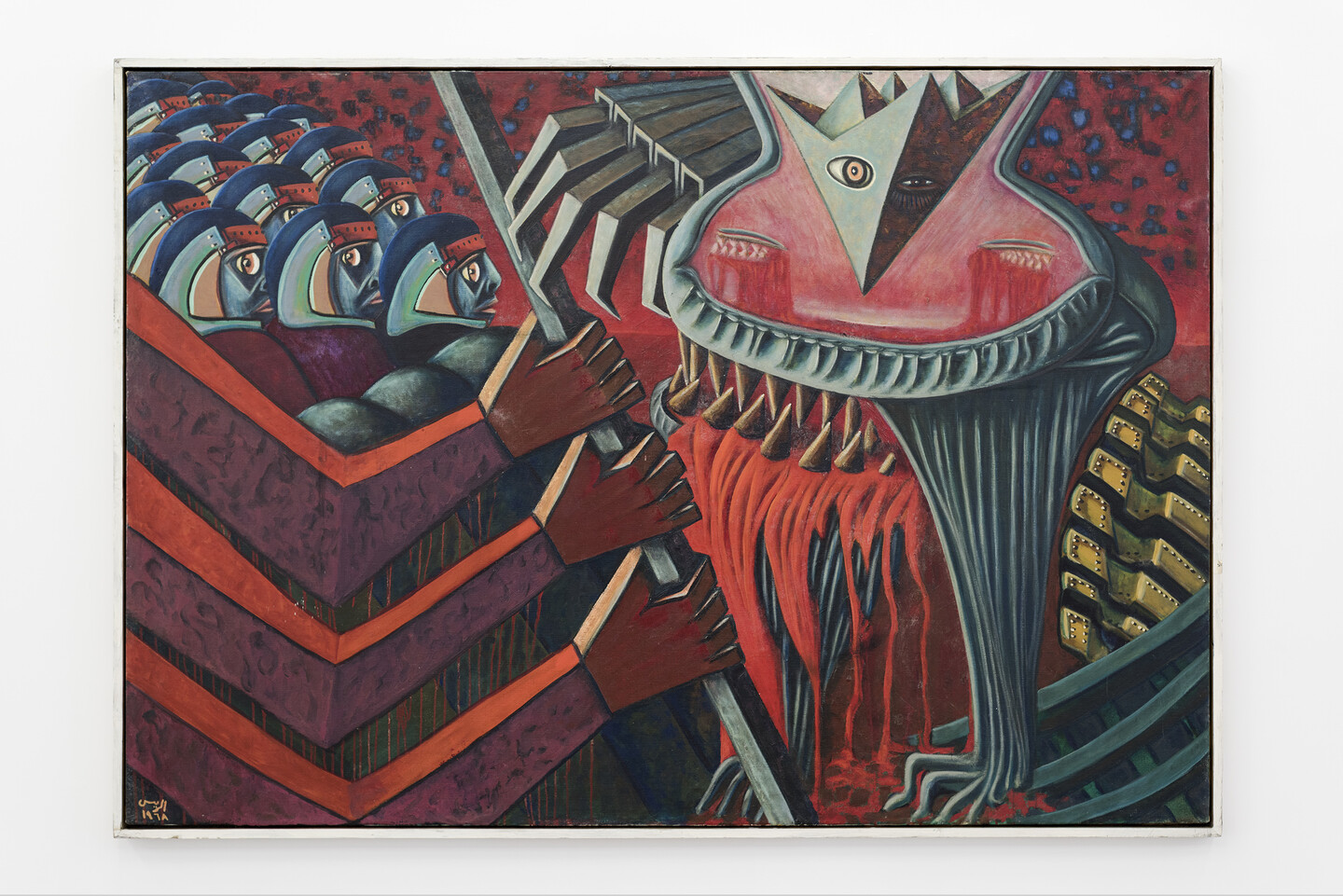 Aref El Rayess, Technologie et revolution (Blood and Freedom), 1968, Oil on canvas, 139 x 200 cm