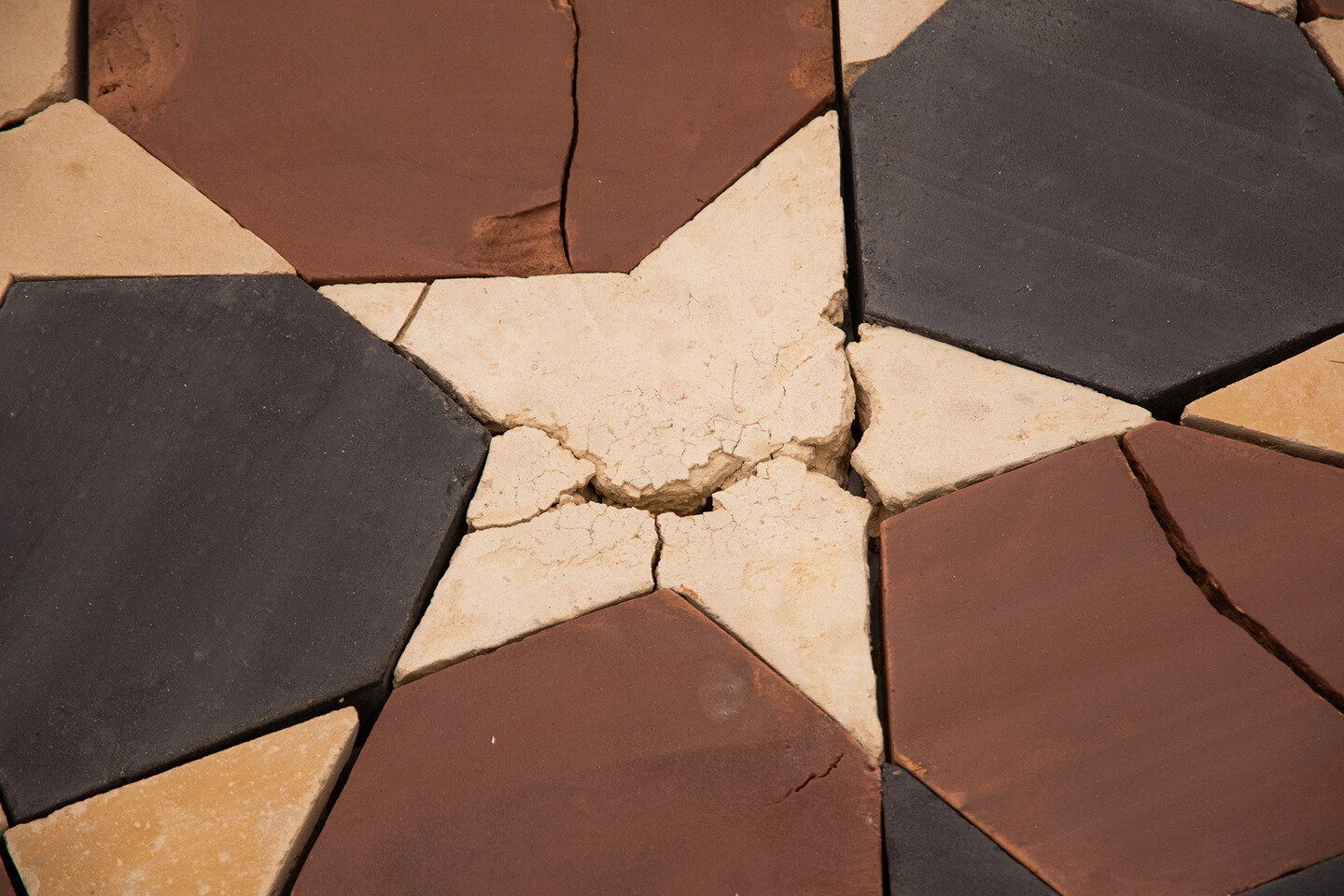 Standing by the Ruins (Detail), 2024, Compressed Earth, Courtesy the artist & Sfeir-Semler Gallery