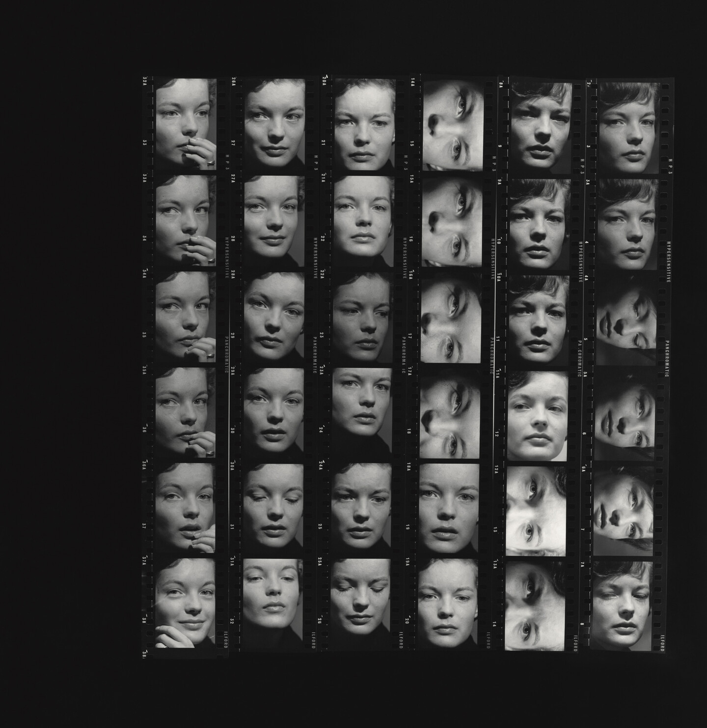 F.C. Gundlach, Romy Schneider Kontaktbogen, Hamburg, 1961, Inkjet print, 50 x 60 cm