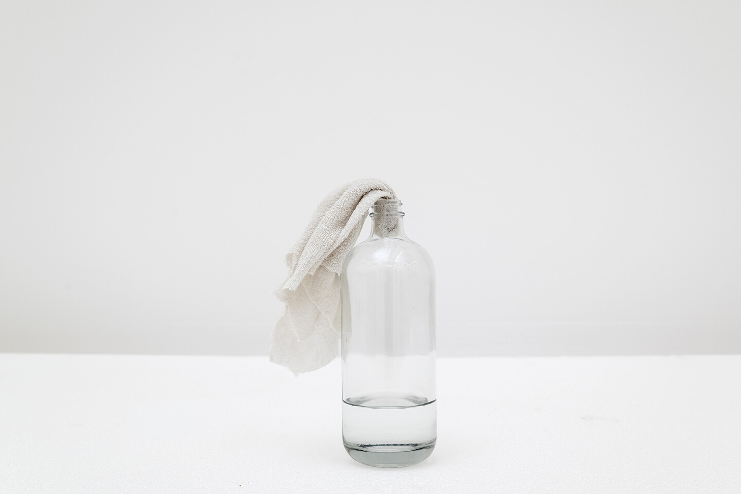 Molotov, 2024, Glass bottle and cloth, 28 × 4 cm