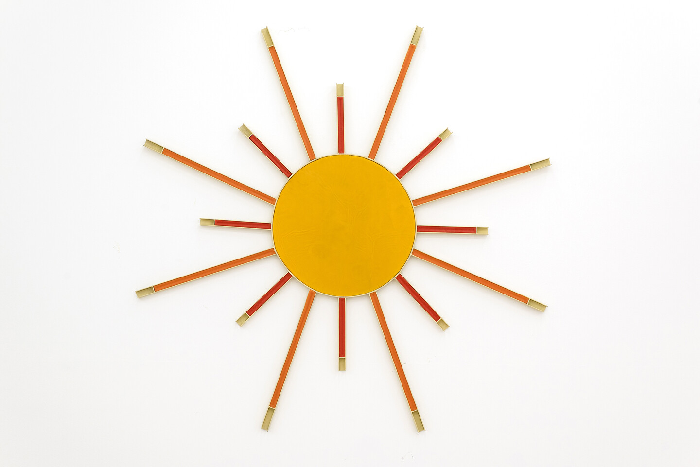 Sun, 2024, Beeswax, oil paint on iron and wood, &oslash; 181 cm