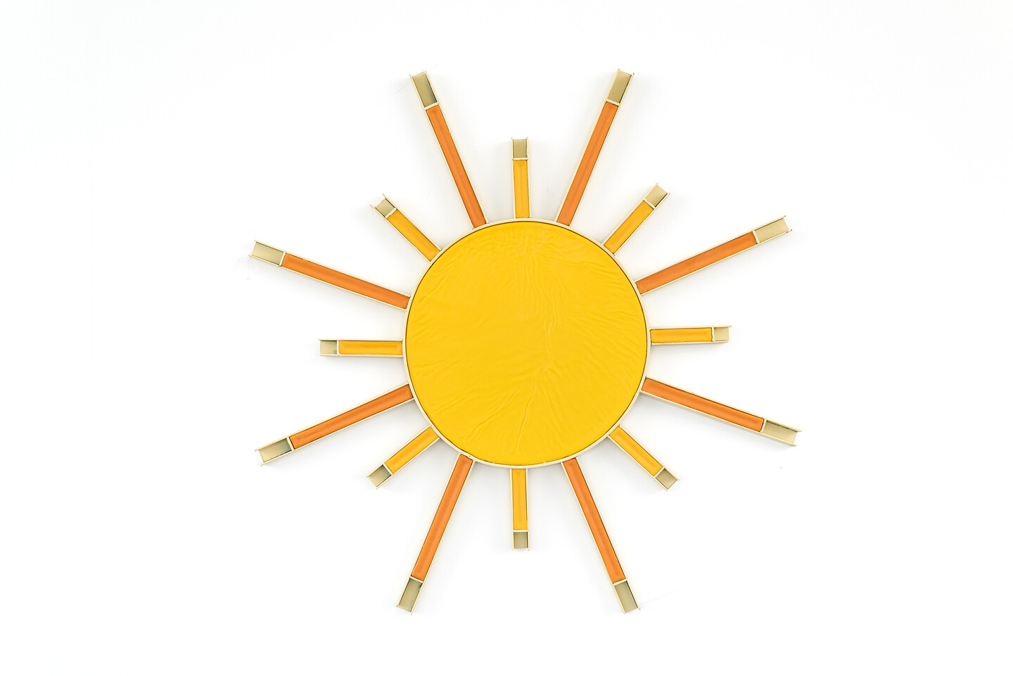 Sun, 2024, Beeswax, oil paint on iron and wood, &oslash; 105 cm