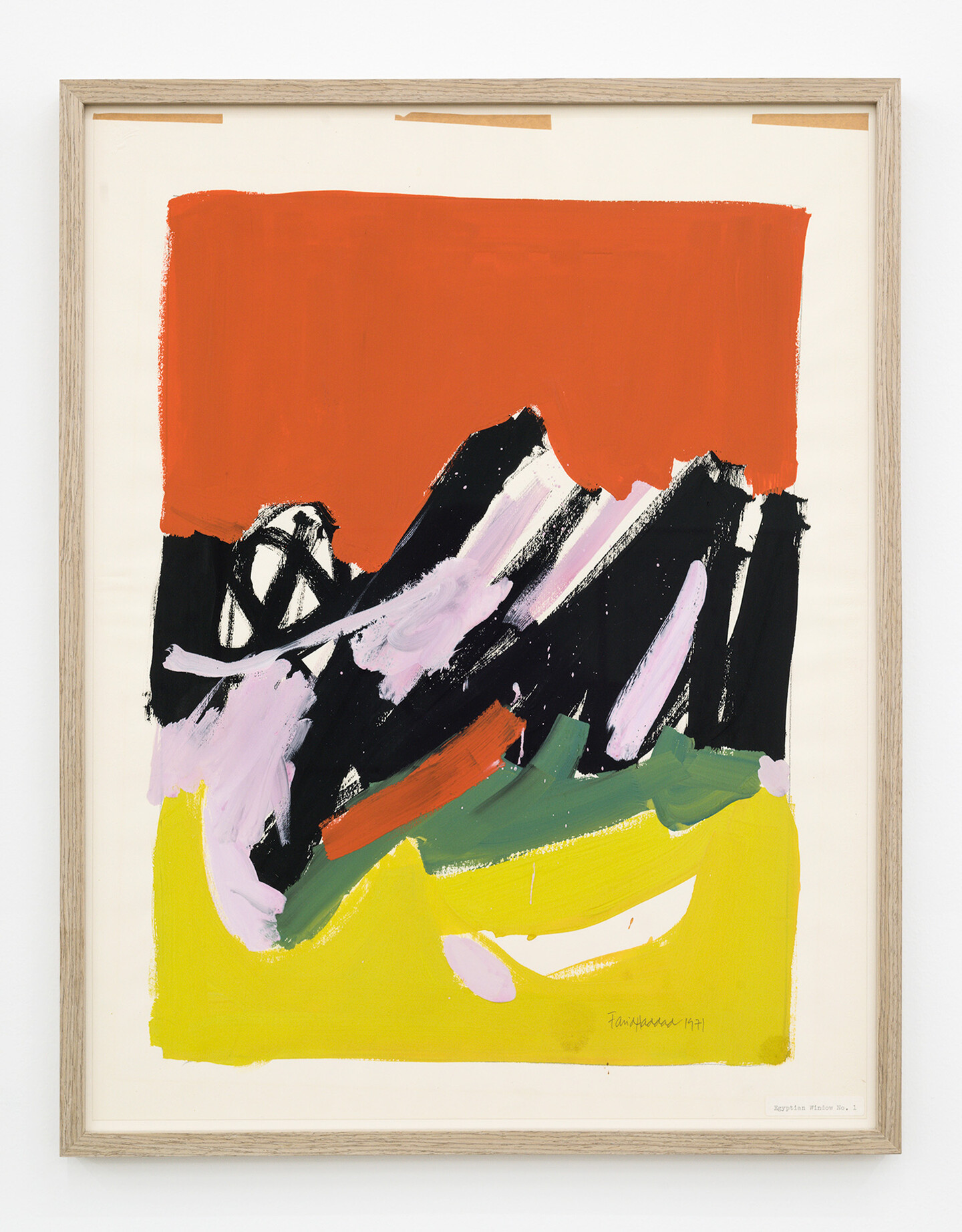 Farid Haddad, Egyptian window no. 1, 1971, Gouache and traces of pencil on paper, 65 x 50 cm.jpg