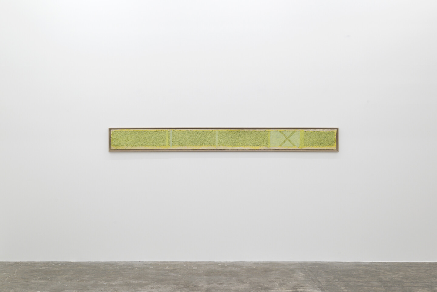 Farid Haddad, Untitled, 1977, Acrylic on canvas, 26 x 286.5 cm, Exhibition view, Sfeir-Semler Gallery Beirut, 2023