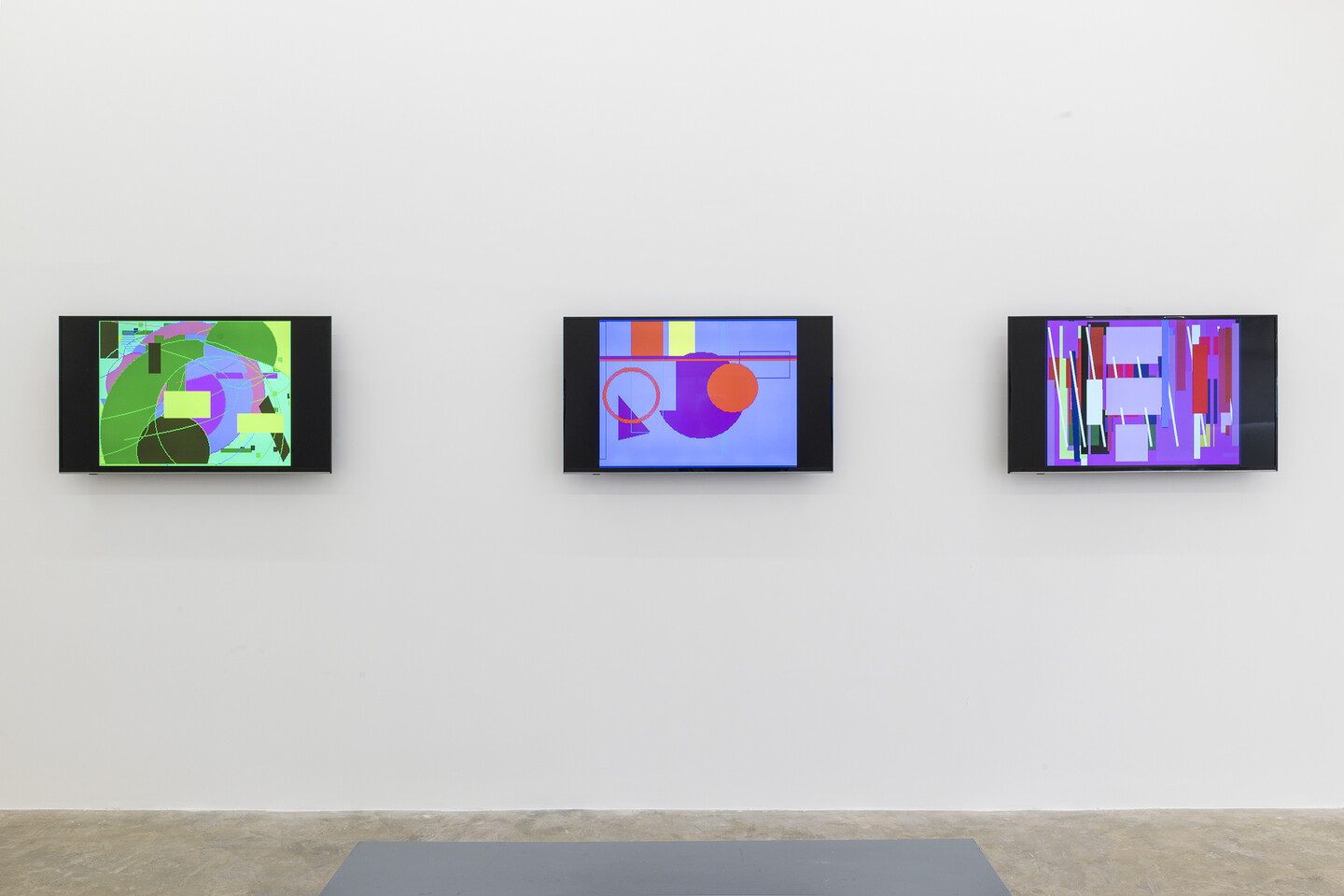 Samia Halaby, Kinetic paintings, 1986, de-coding colors, 2023, Exhibition view, Sfeir-Semler Gallery Beirut