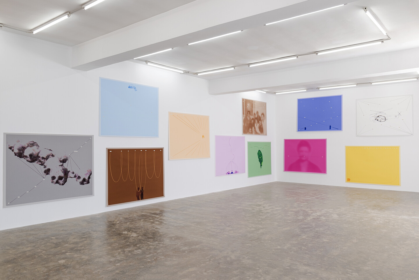 Walid Raad, &lsquo;Festival of (in)gratitude&rsquo;, 2024, 15 pigmented inkjet prints, 152.4 x 203.2 cm each, edition 1 + 1 AP, installation view, &lsquo;Another Festival of (In)gratitude&rsquo;, 2024, Sfeir-Semler Karantina, Beirut