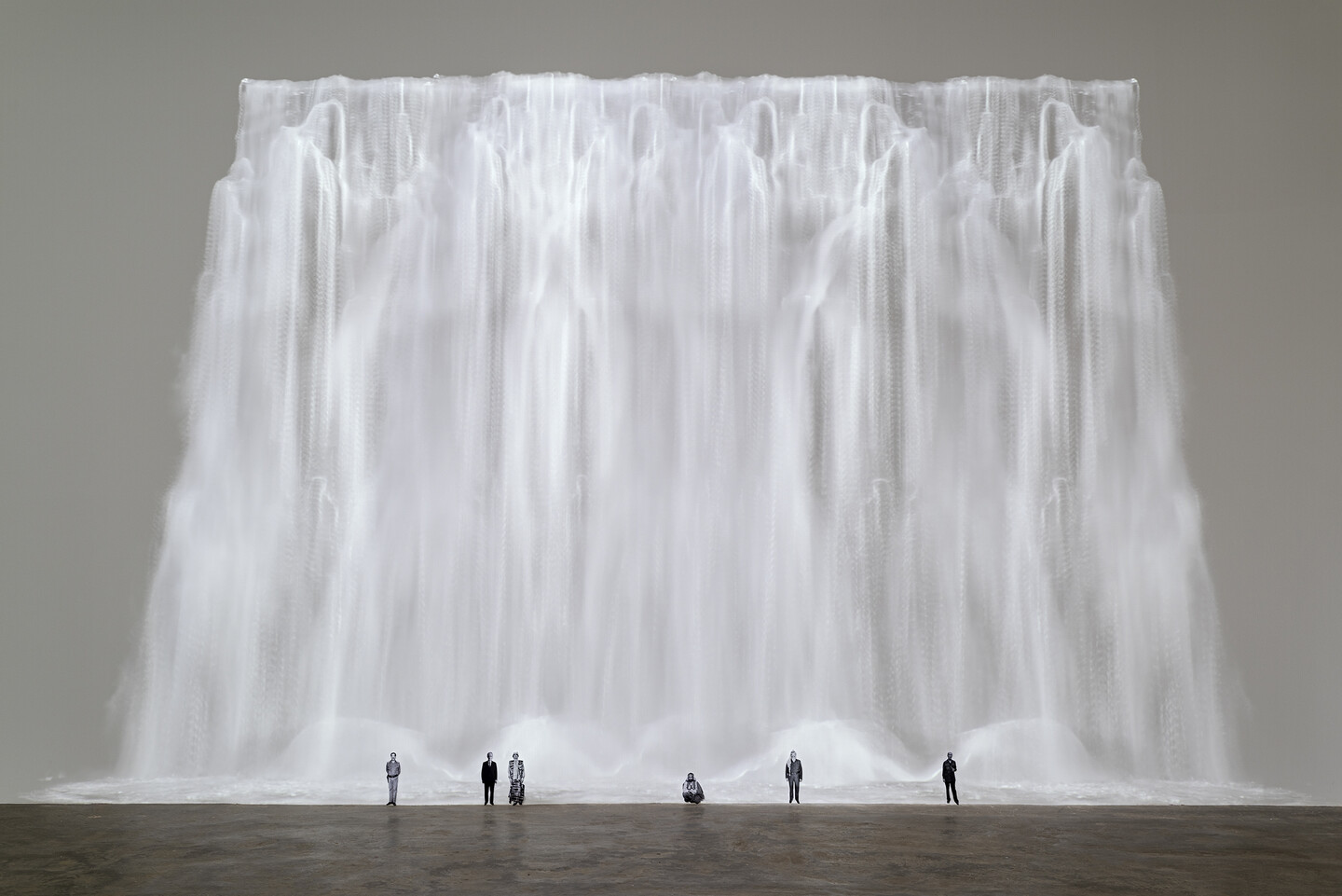 Walid Raad, 'Comrade Leader, comrade Leader, how nice to see you _ XIII', 2024, single channel projection, black and white, silent, paper figures, 00:39:22, loop, edition 1 + 1 AP